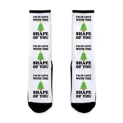 I'm In Love With The Shape Of You Christmas Tree Socks