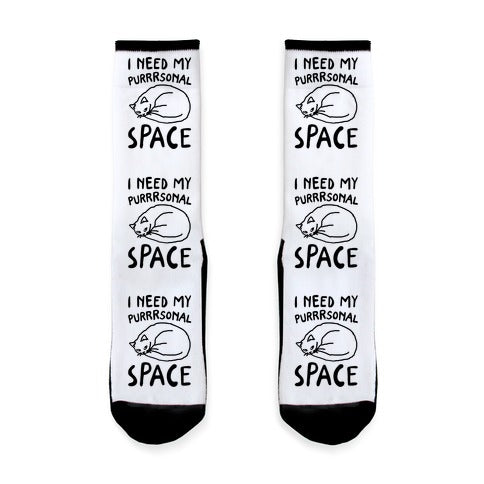 I Need My Purrrsonal Space Socks