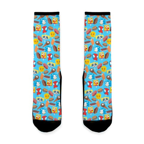 Ice Cream Truck Treats Pattern Socks