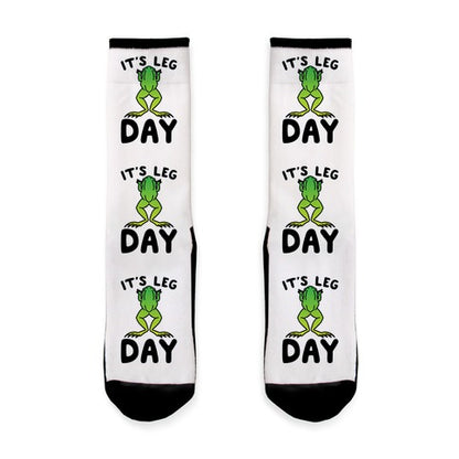It's Leg Day Frog Parody Socks