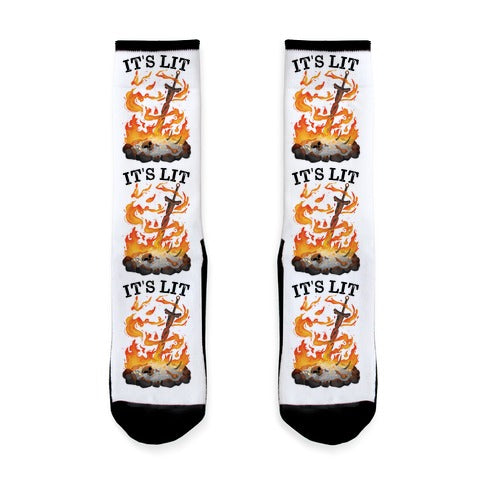 It's Lit Bonfire Socks