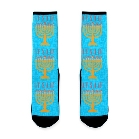 It's Lit Menorah Socks