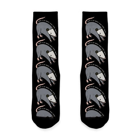 Just A Cat Who's Seen Some Shit Opossum Socks