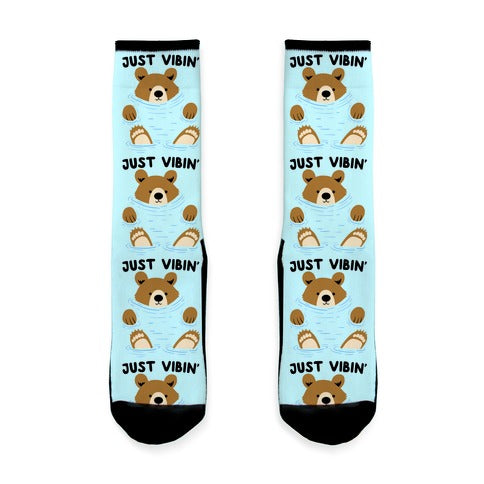 Just Vibin' River Bear Socks