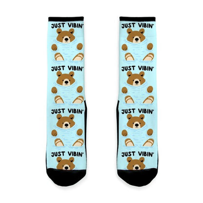 Just Vibin' River Bear Socks