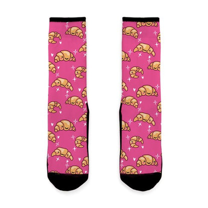 Kawaii Croissant Pattern Socks