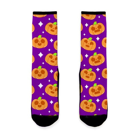Kawaii Pumpkins Pattern Orange Socks