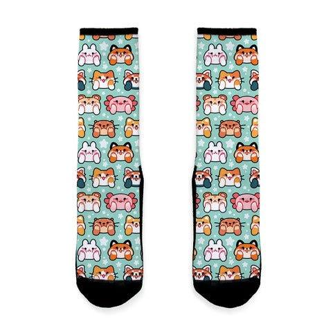 Kawaii Squishy Face Animals Socks