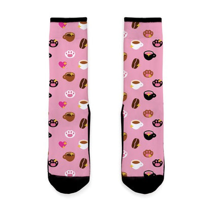 Kitty Coffee Beans Pattern Socks