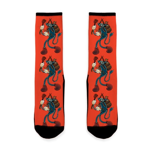 Krampus Cartoon Socks