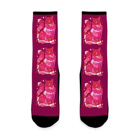 Lesbian Pride Cat Socks