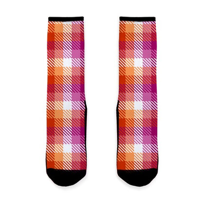 Lesbian Pride Flag Plaid Socks