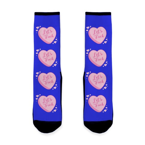 Let's Fuck Candy Heart Socks