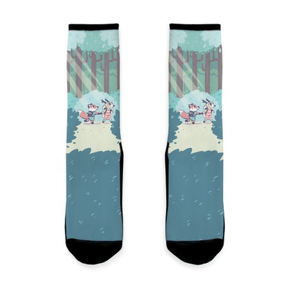 Let's Get Lost - Fox and Deer Socks