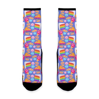 LGBTQ Desserts Pattern Socks