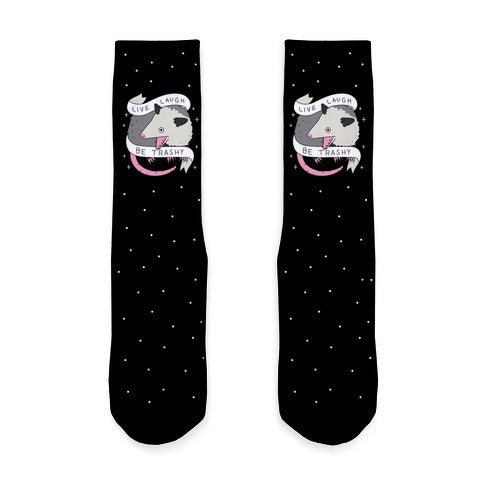 Live, Laugh, Be Trashy Opossum Socks