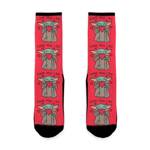 Love You, I Do Baby Yoda Socks
