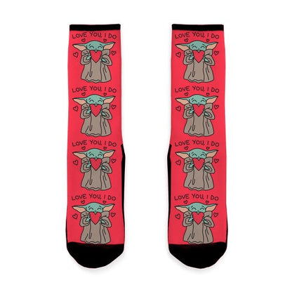 Love You, I Do Baby Yoda Socks