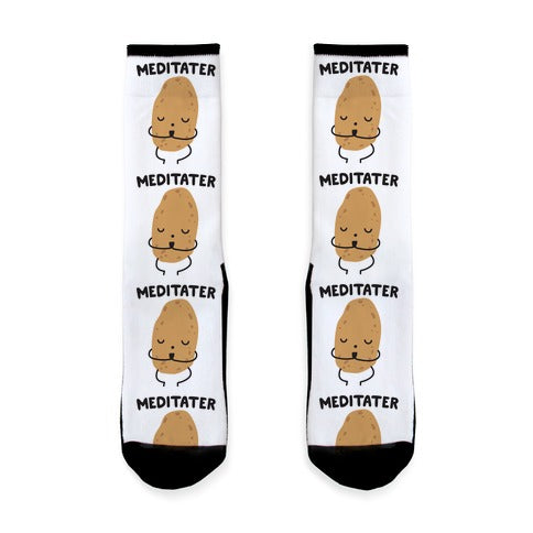 Meditater Meditating Potato Socks