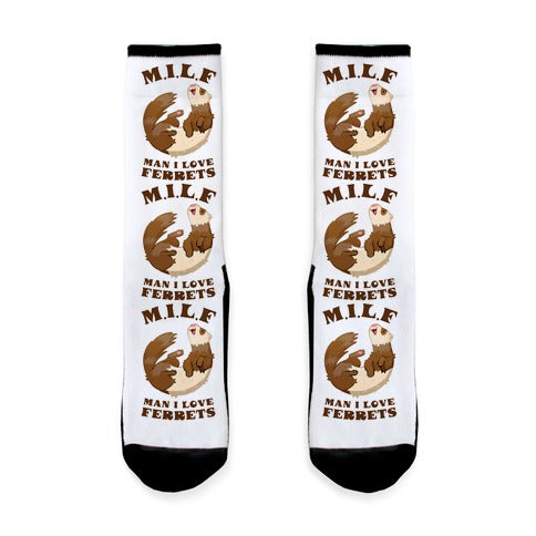 MILF  Man I Love Ferrets Socks