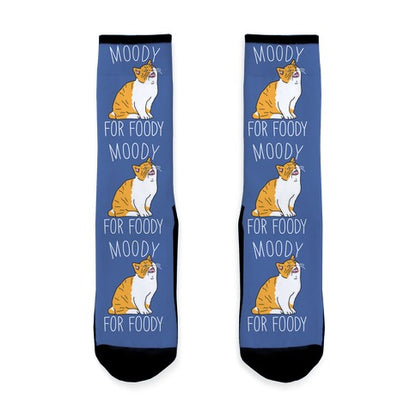 Moody For Foody Cat Socks