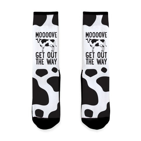 Moooove Get Out The Way Cow Socks