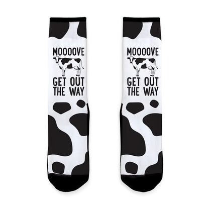 Moooove Get Out The Way Cow Socks