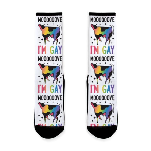 Move I'm Gay Cow Socks