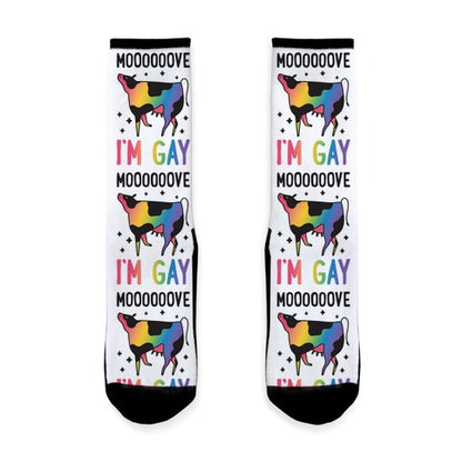 Move I'm Gay Cow Socks
