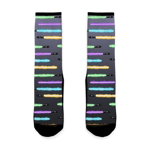 Multicolor Lightsaber Pattern Socks