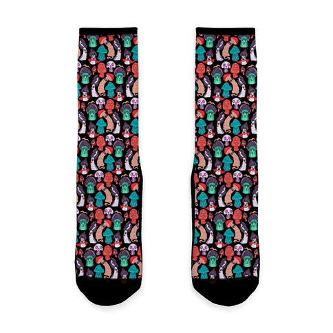 Mushroom Monsters Pattern Socks