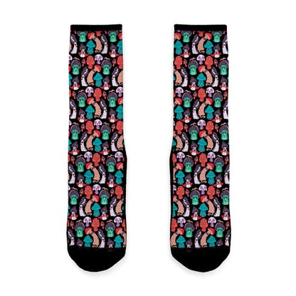 Mushroom Monsters Pattern Socks