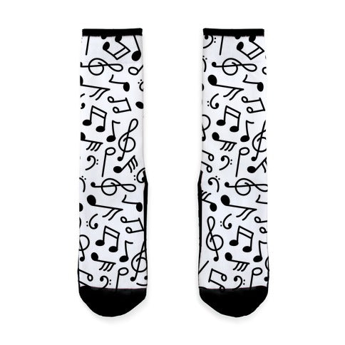 Musical Note Pattern Socks
