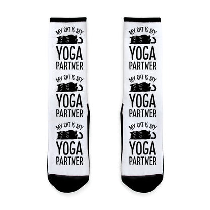 My Cat Is My Yoga Partner Socks