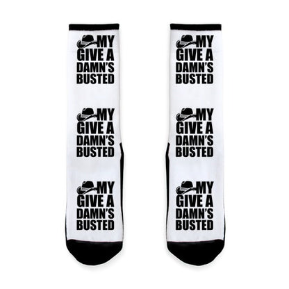 My Give a Damn's Busted White Print Socks