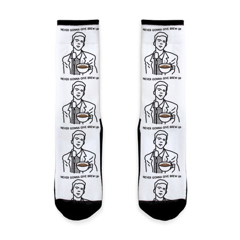 Never Gonna Give Brew Up Coffee Socks