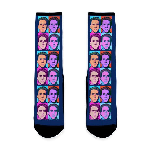 Nicholas Cage Pop Art Parody Socks
