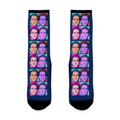 Nicholas Cage Pop Art Parody Socks