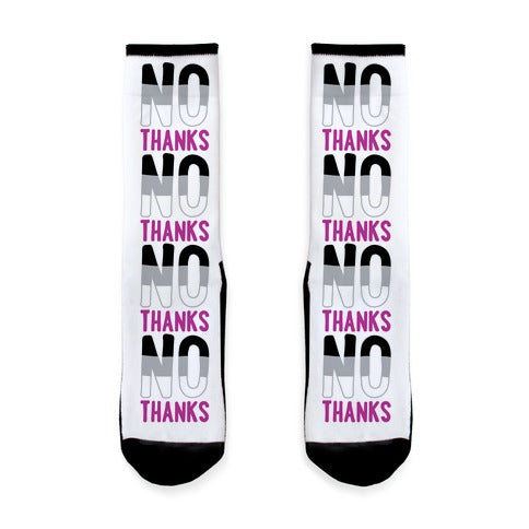 No Thanks Asexual Pride Socks