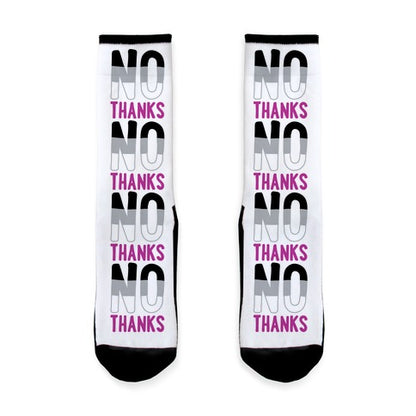 No Thanks Asexual Pride Socks