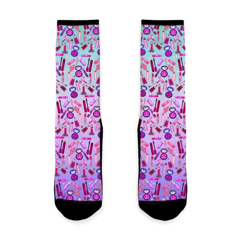 NSFW Makeup Pattern Socks