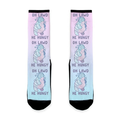 Oh Lawd He Hungy Hippo Socks