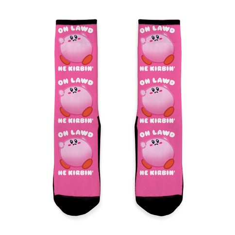 Oh Lawd He Kirbin' Parody Socks