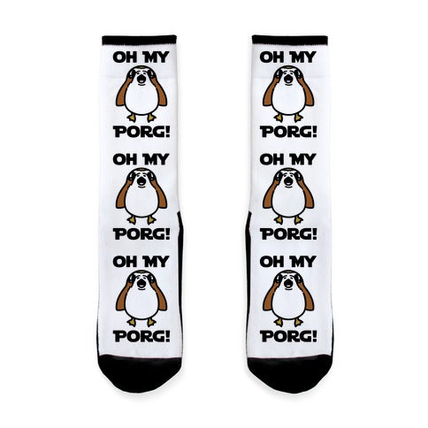 Oh My Porg Parody Socks
