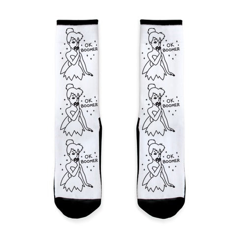 OK Boomer Tinkerbell Parody Socks