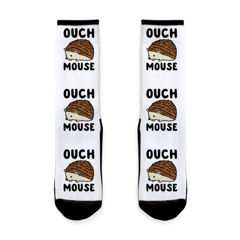 Ouch Mouse Hedgehog Parody Socks