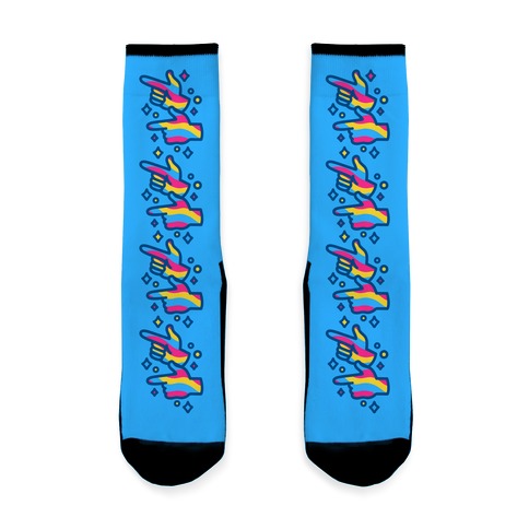 Pansexual Pride Finger Guns Socks
