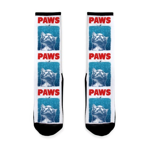 PAWS (Jaws Parody) Socks