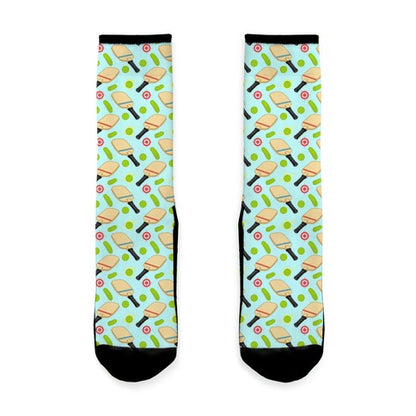 Pickle and Pickleball Gear Pattern Socks