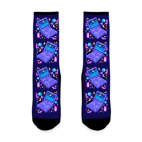 Pixelated Witchy Game Boy  Socks